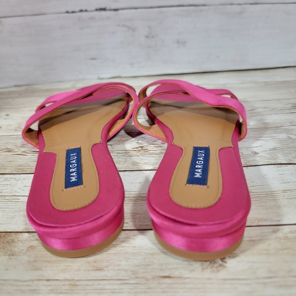 Margaux NWOB The Slide Sandals in pink orchid satin EU 38 - Picture 7 of 11